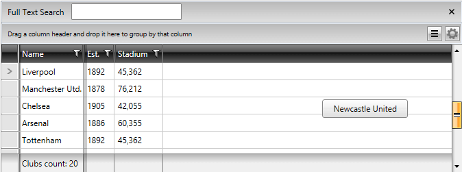Telerik WPF DataGrid default style