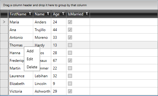 RadContextMenu Icon Column