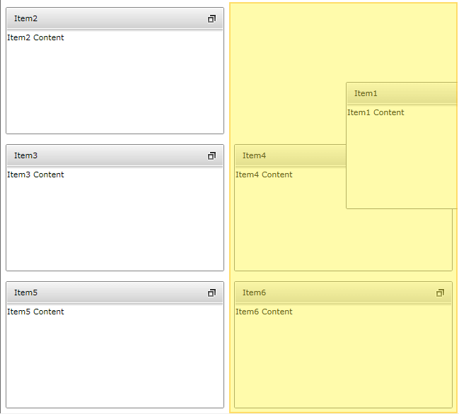 WPF RadTileView Item docking started