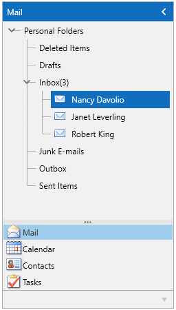 Office2019 theme colors represented in RadOutlookBar