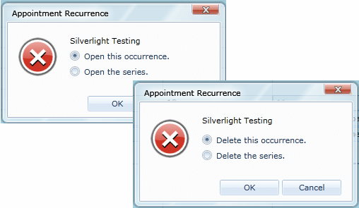 RadScheduleView RecurrenceChoiceDialogs