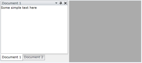 RadDocking control with two panes