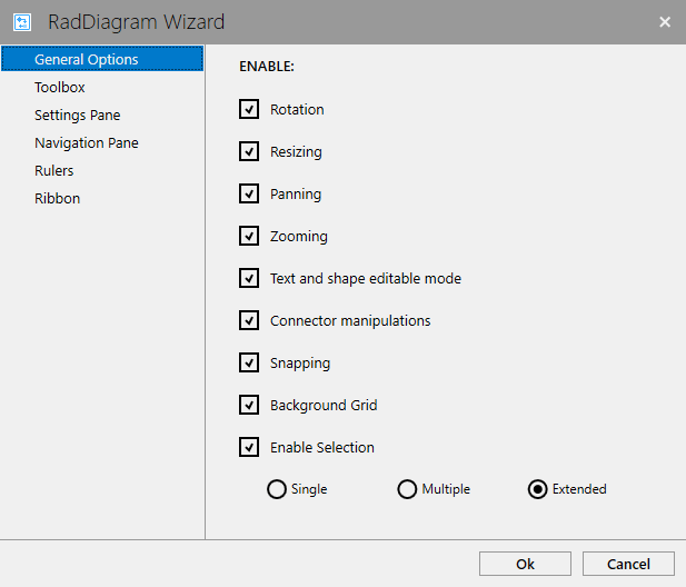 RadDiagram Design-time wizard