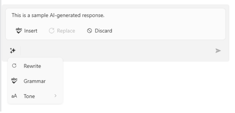 WPF RadInlineAIAssistant with a Configured Commands Dropdown