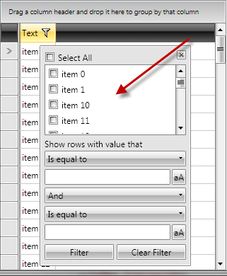 troubleshooting filtering boundaries Telerik WPF DataGrid 4
