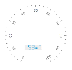 WPF RadGauge RadialScale NumericIndicator SevenSegsNumberPosition