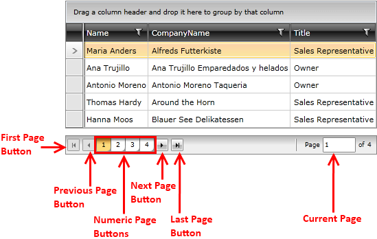 WPF RadDataPager Visual Structure