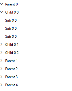 Rad Tree View Features ItemsIndent 1