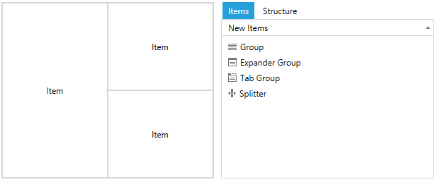 WPF RadLayoutControl Final result