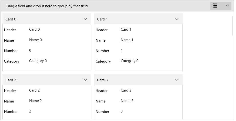 WPF RadCardView RadCardView example