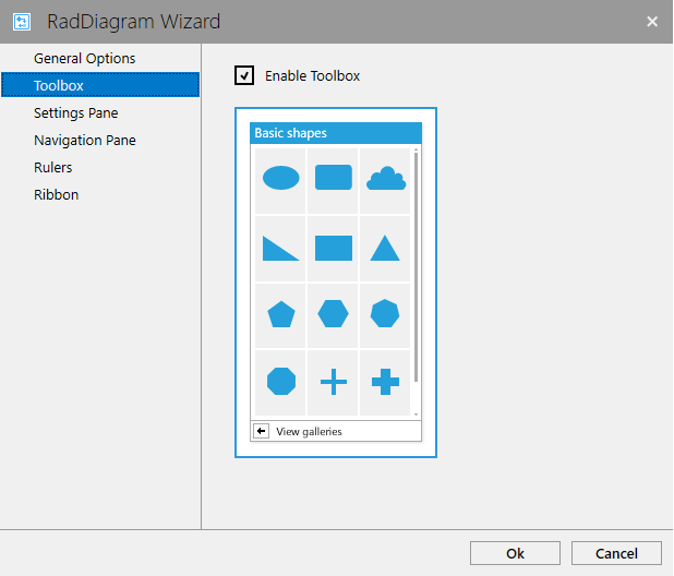 Enable the RadDiagram Toolbox