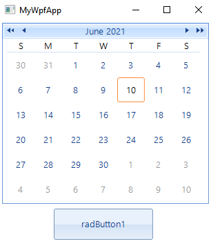 The Telerik WinForms controls in the WPF application