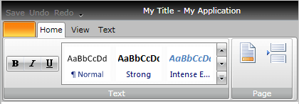 WPF RadRibbonView Example Functional Structure