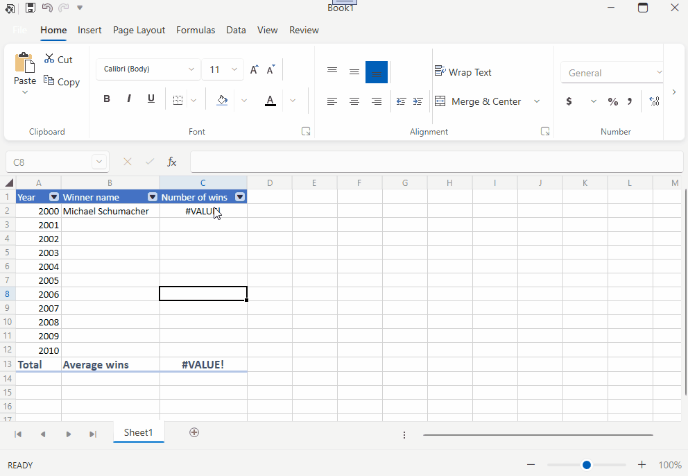 Gif showing how to use the Telerik WPF Smart RadSpreadsheet application