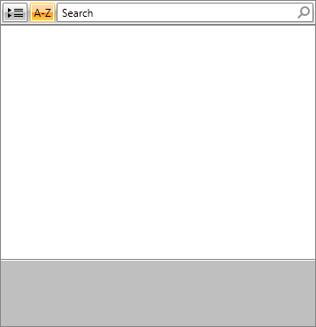 The empty RadPropertyGrid generated by the code in Example 1