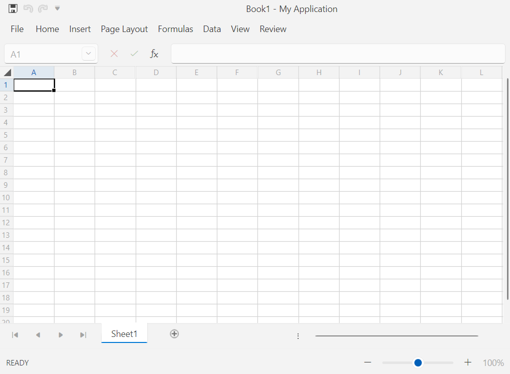 Minimized RadSpreadsheetRibbon