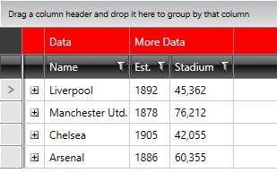 Telerik WPF DataGrid-styling-column-groups