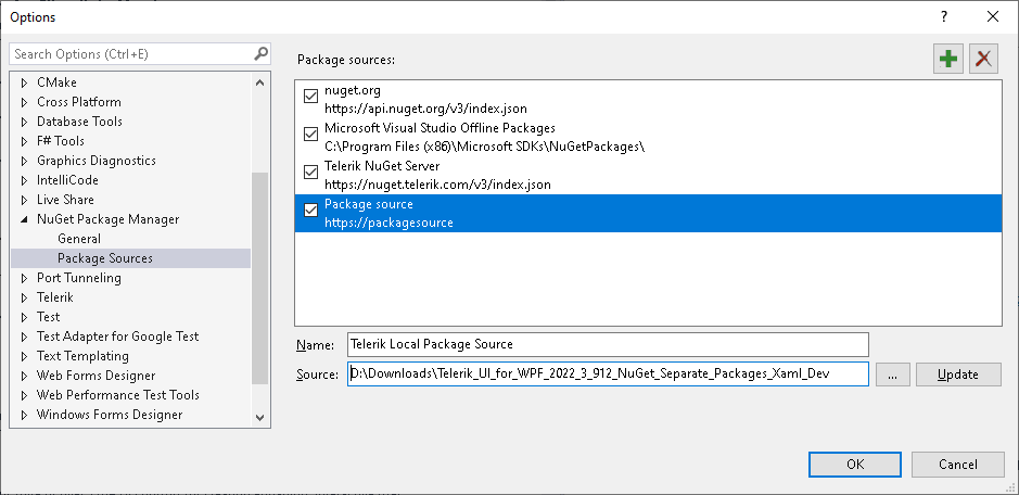 WPF Path to .nupkg Files Archive Folder