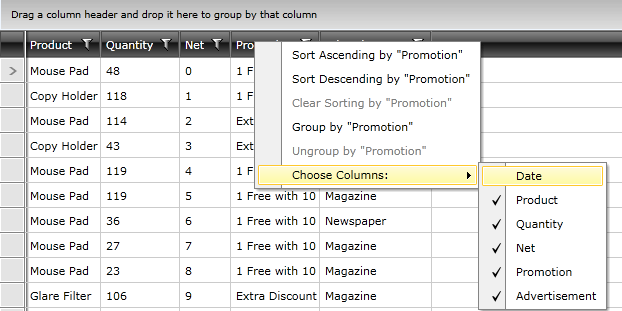Defining ContextMenu in RadGridView - Telerik's WPF DataGrid