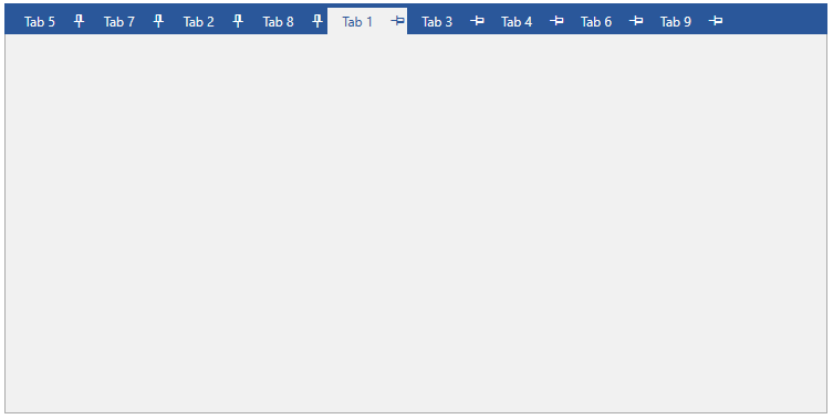 WPF RadTabControl Pinned Unpinned Items