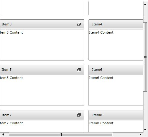 WPF RadTileView Restored Items ScrollBars Enabled