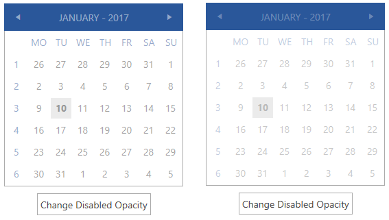 Setting the disabled opacity