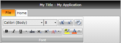 WPF RadRibbonView RadOrderedWrapPanel Fonts Layout
