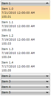 WPF RadPanelBar Hierarchical Data
