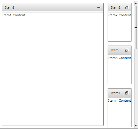 WPF RadTileView Minimized Items ScrollBars Enabled