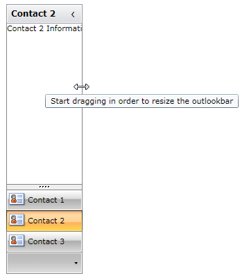 WPF RadOutlookBar Resizing with Resizer