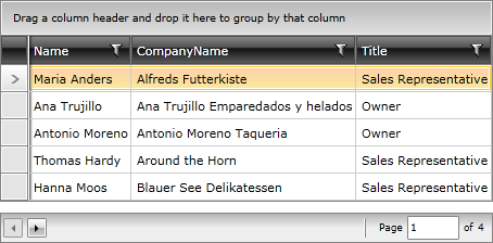WPF RadDataPager DisplayMode PreviousNext and Text
