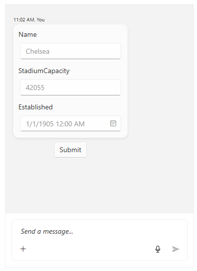 Defining DataFormMessage