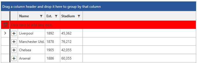 Telerik WPF DataGrid-new-row-styling