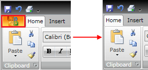 WPF RadRibbonView Hidden Application Button