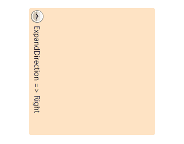 WPF RadExpander ExpandDirection set to Right