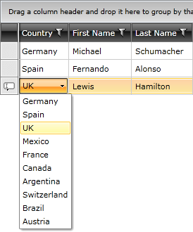 Setting up the ComboBox Column in RadGridView - Telerik's WPF DataGrid