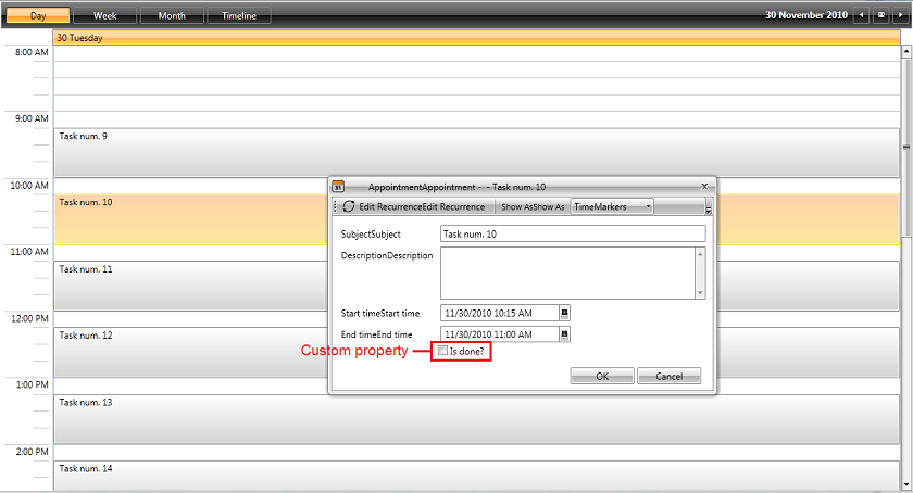 RadScheduleView with custom EditAppointmentDialogStyle