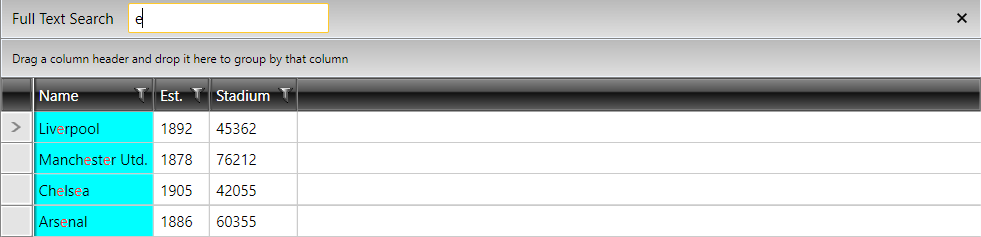 Telerik WPF DataGrid search-panel-highlight-cell-background-color
