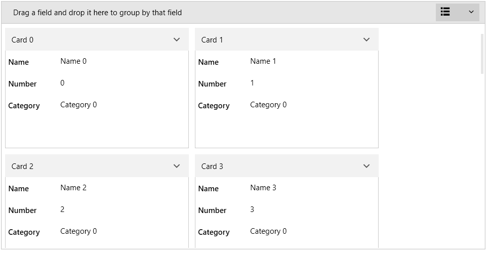 WPF RadCardView RadCardView example