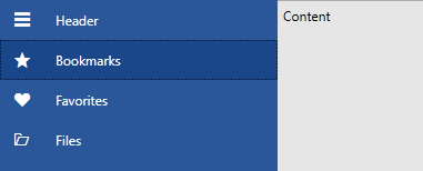 RadNavigationView populated with items