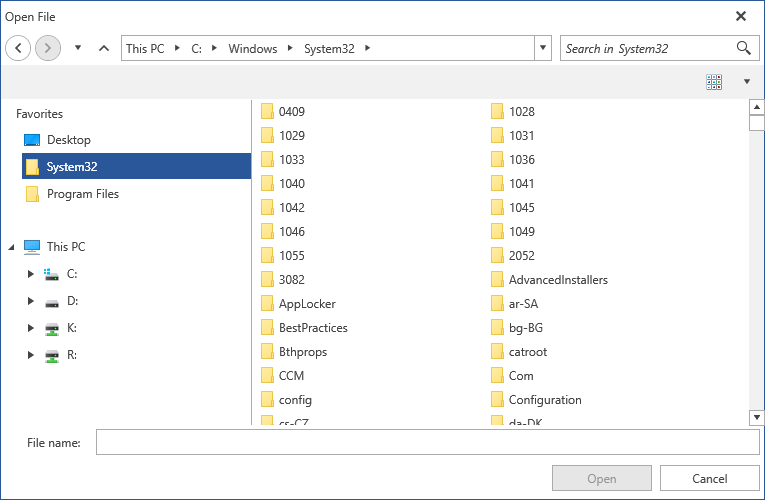 RadOpenFileDialog with modified Custom Places Pane