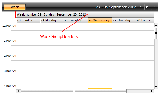 RadScheduleView with Week Headers