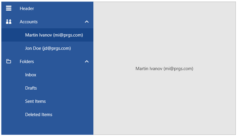 WPF RadNavigationView RadNavigationView with sub items
