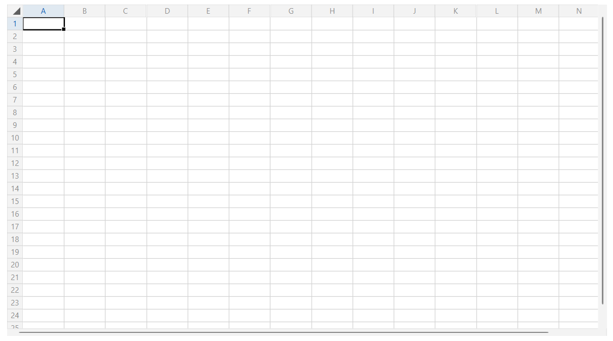 A picture showing WPF RadSpreadsheet with hidden sheet selector