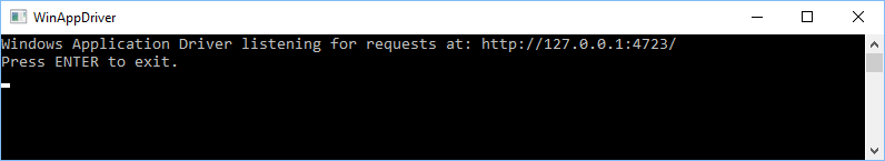 WinAppDriver console window