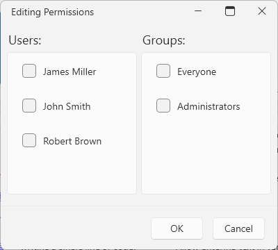 An image showing the editing resitrctions dialog of RadRichTextBox for WPF