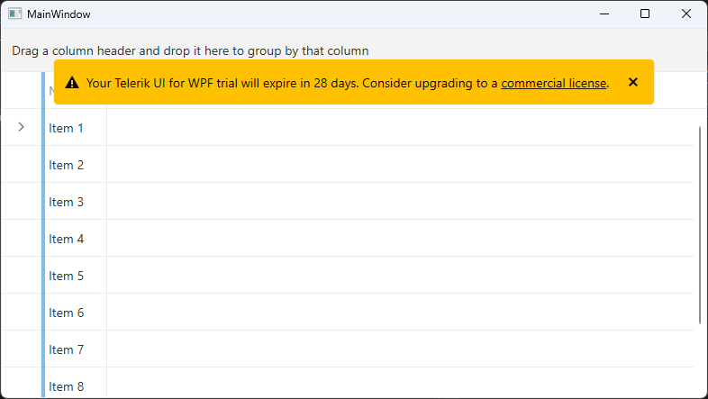 A picture showing the trial message dialon