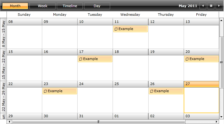RadScheduleView RecurrencePattern