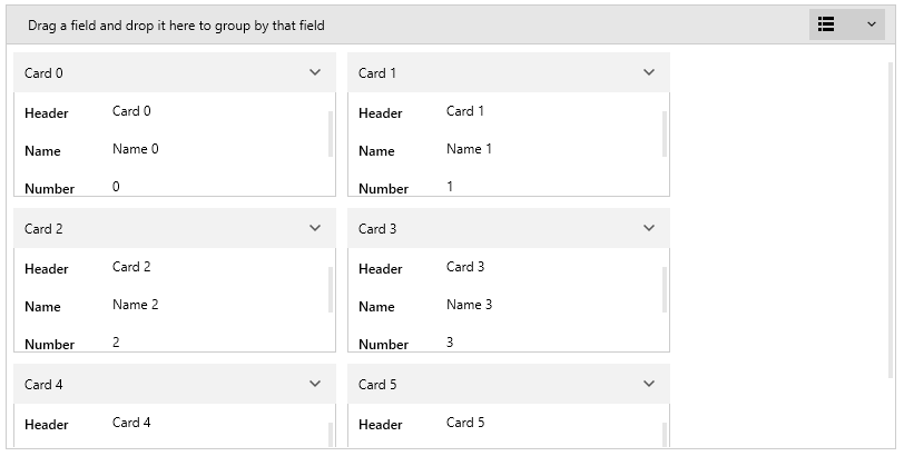 WPF RadCardView RadCardView example