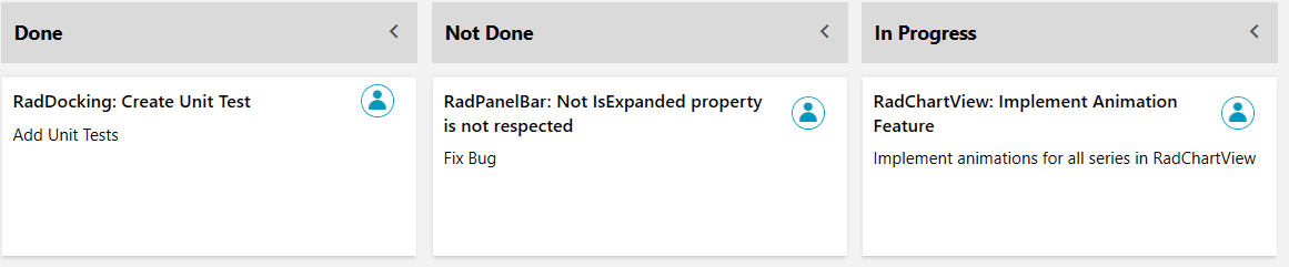 Telerik TaskBoard Column 0
